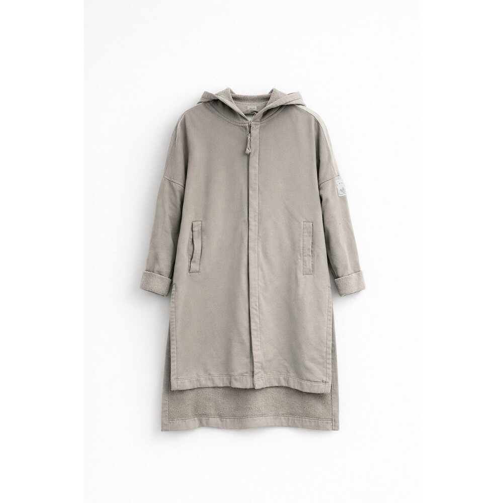 ✿ Adidas Originals Beige Long Hoodie Dress Zip Front XS Casual